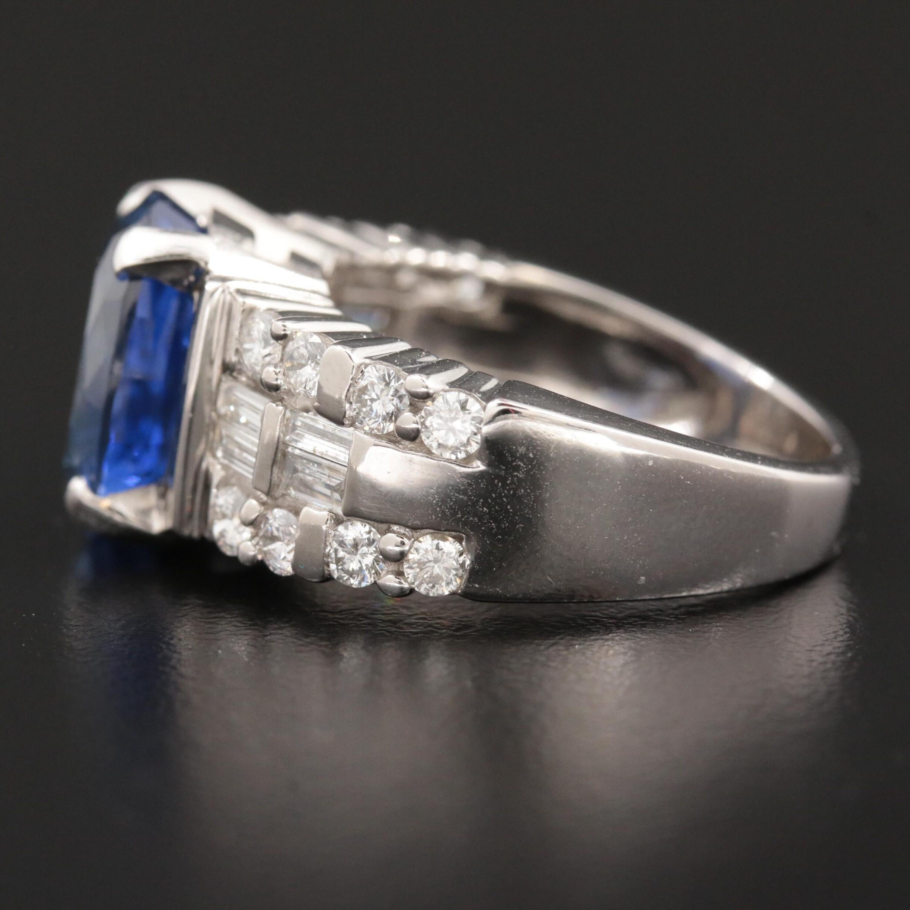For Sale:  6.8 Carat Sapphire and Diamond Engagement Ring White Gold Sapphire Fashion Ring 6