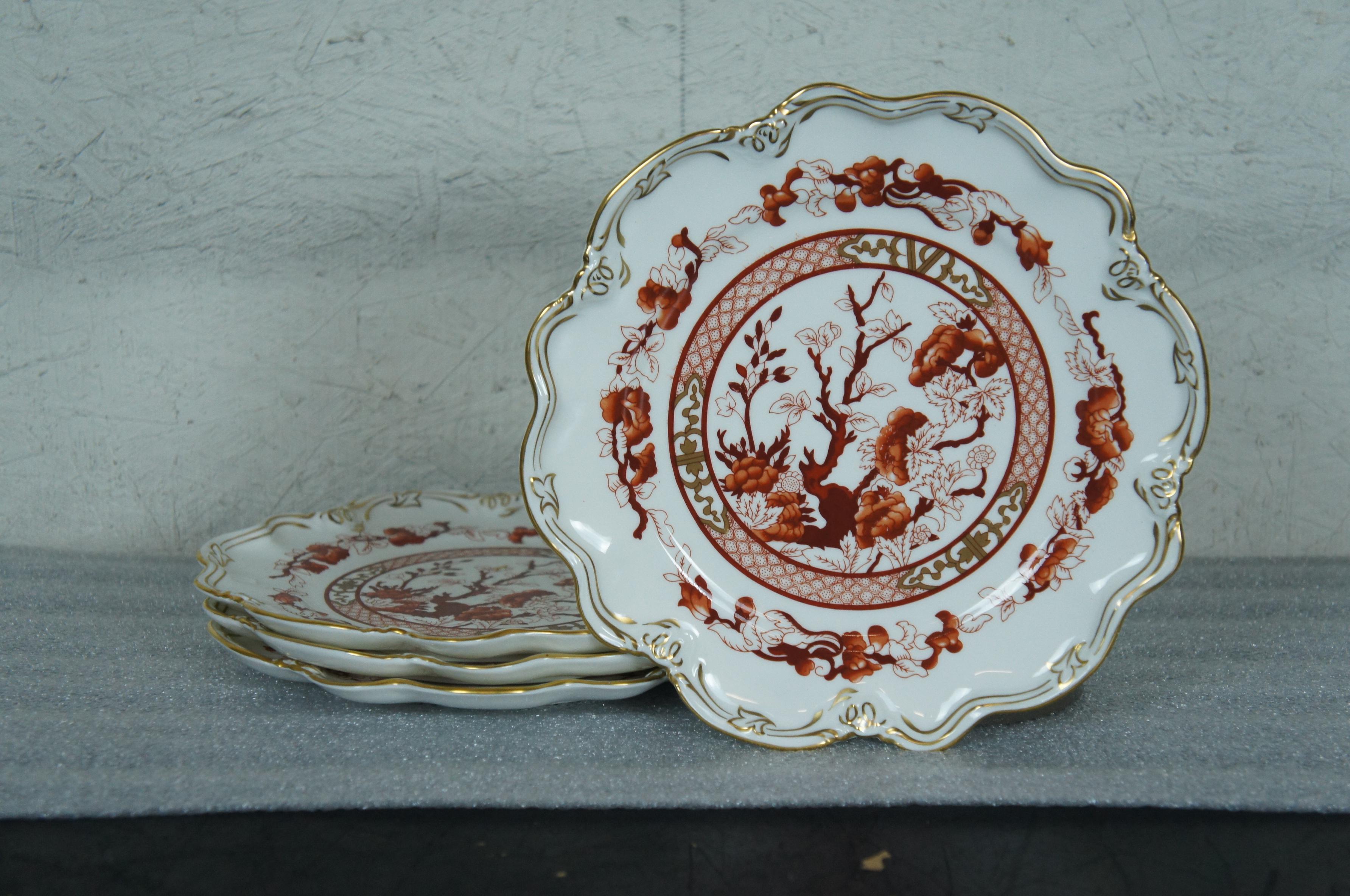 20th Century 68 Pc English Coalport Indian Tree Coral Scalloped Dinnerware Service Set for 12