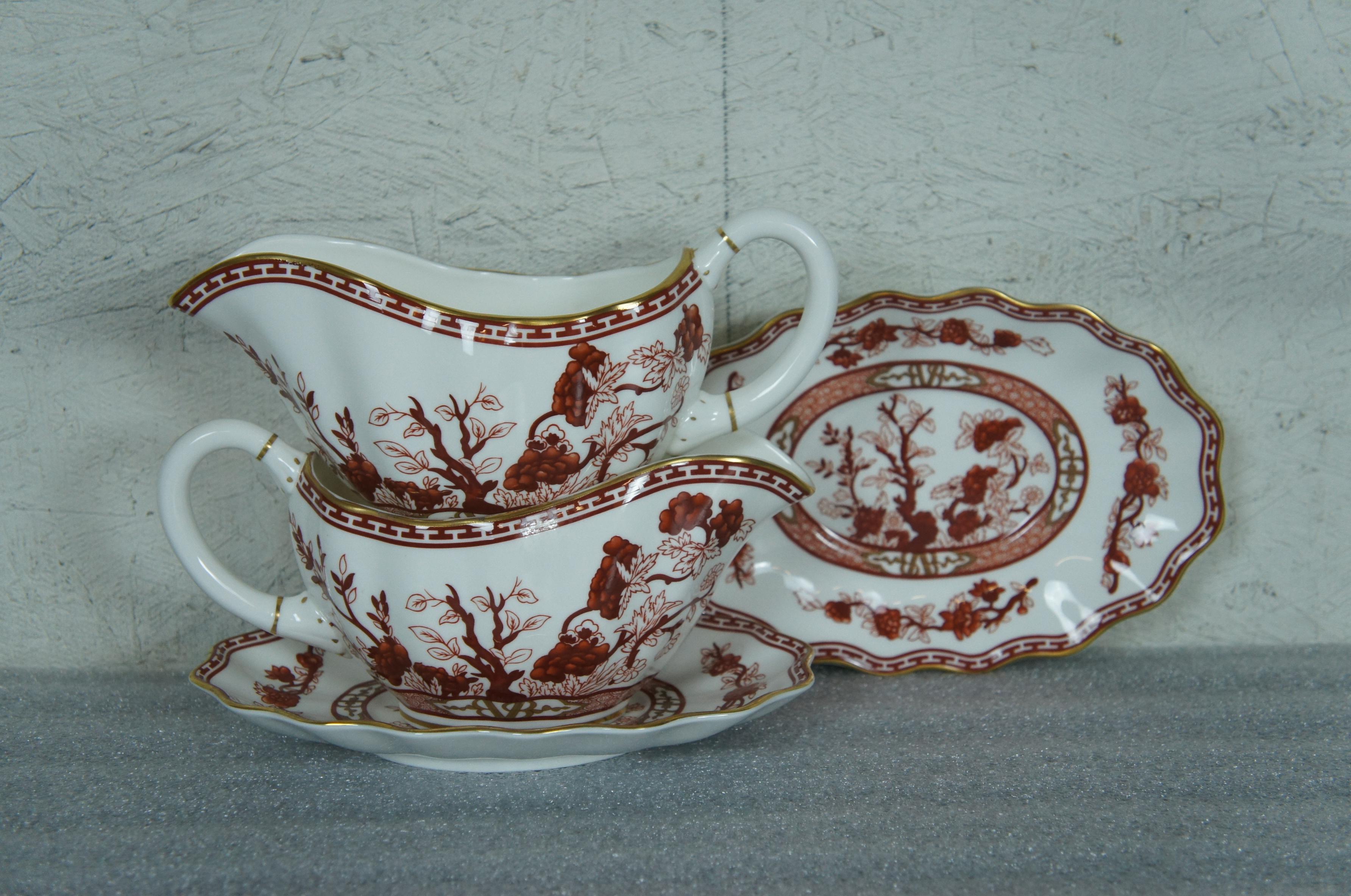 68 Pc English Coalport Indian Tree Coral Scalloped Dinnerware Service Set for 12 1