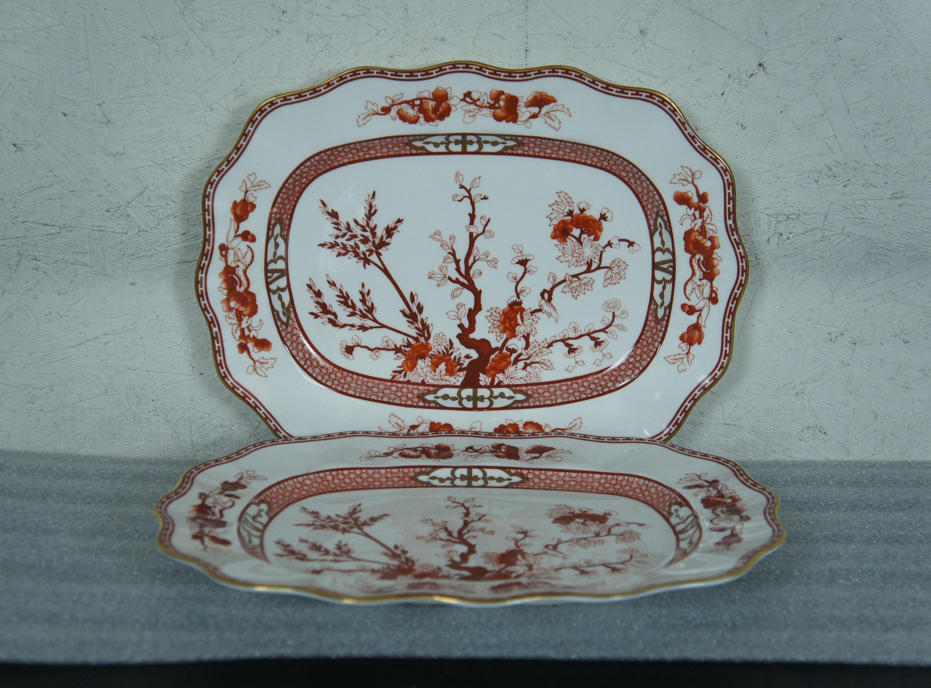 68 Pc English Coalport Indian Tree Coral Scalloped Dinnerware Service Set for 12 2