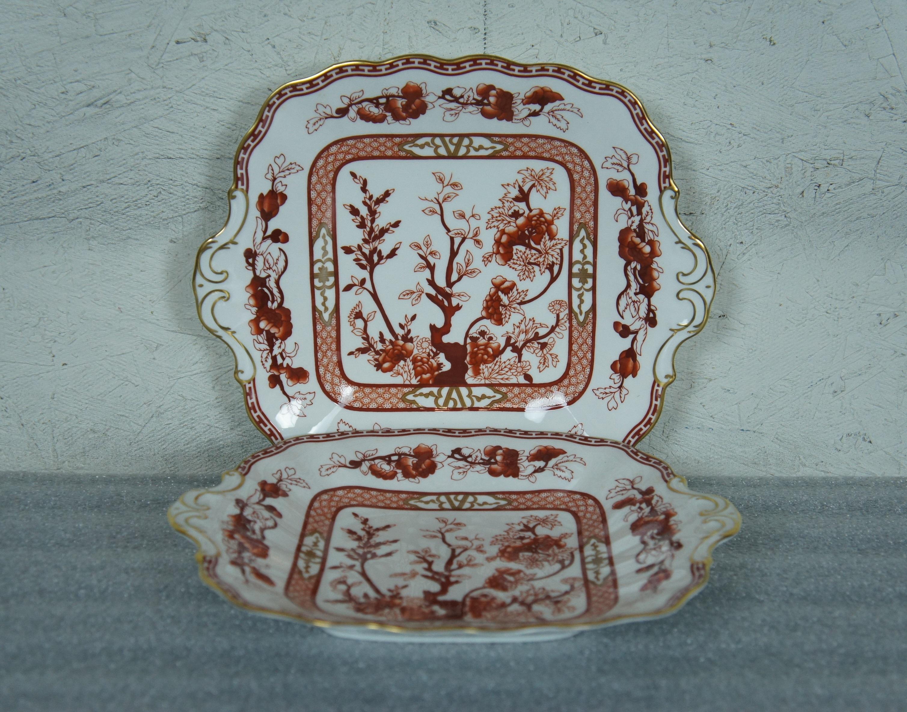68 Pc English Coalport Indian Tree Coral Scalloped Dinnerware Service Set for 12 3