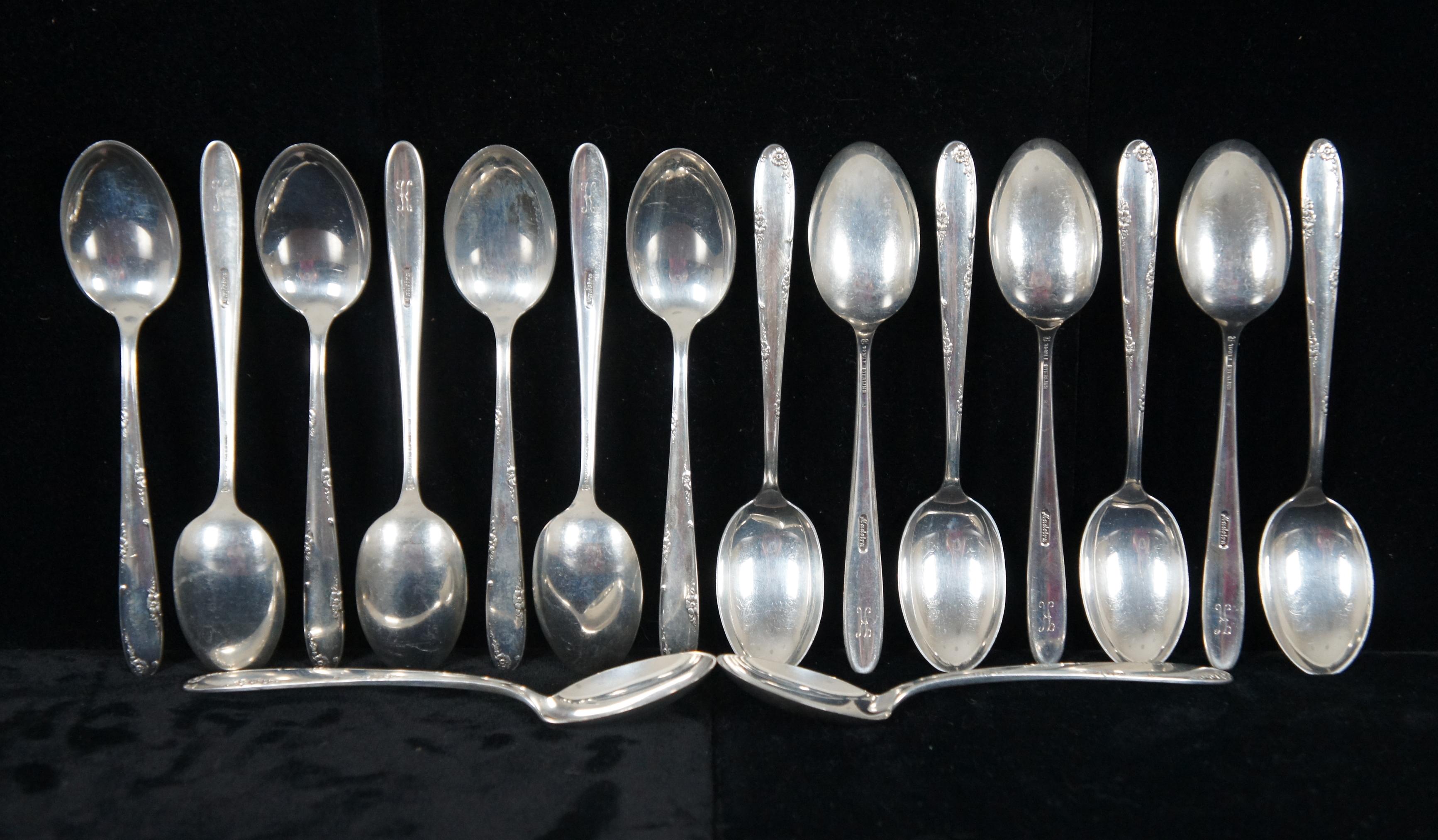 68 Pc Towle Sterling Silver 925 Madeira Flatware & Chest Monogram K For Sale 5