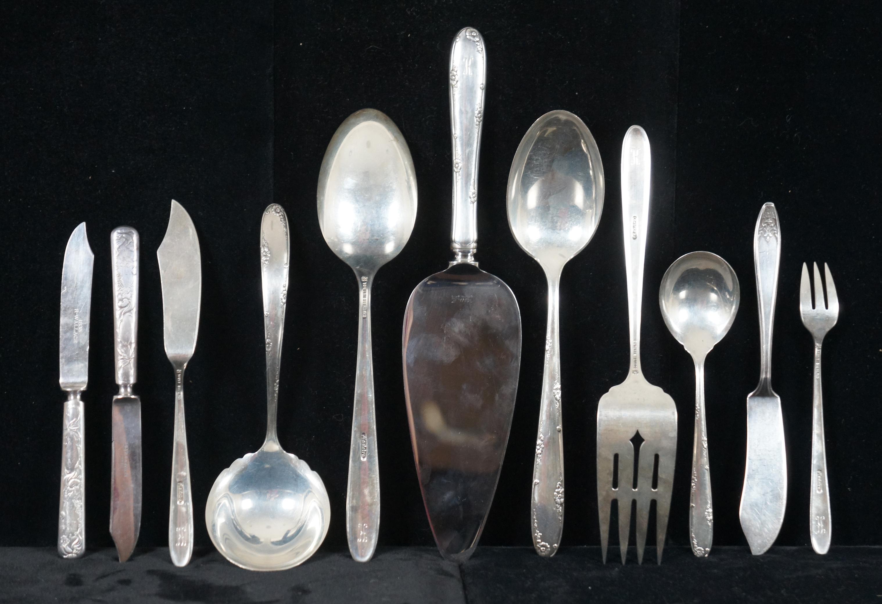 68 Pc Towle Sterling Silver 925 Madeira Flatware & Chest Monogram K In Good Condition For Sale In Dayton, OH