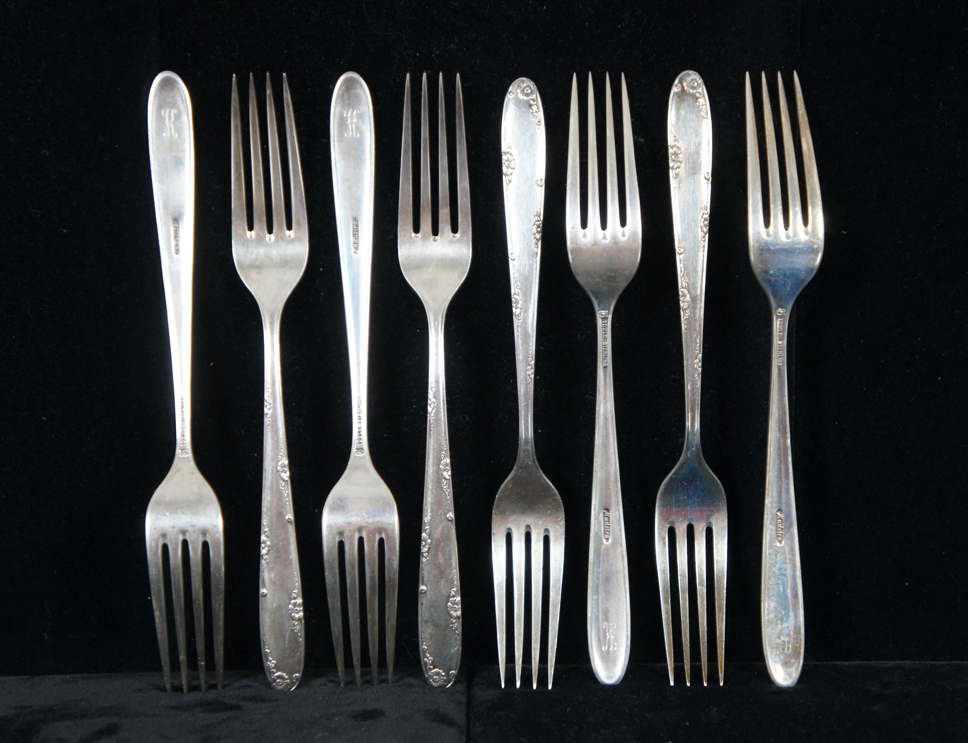 68 Pc Towle Sterling Silver 925 Madeira Flatware & Chest Monogram K For Sale 4