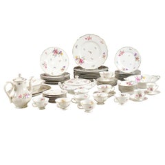 68-Piece 1940s German Franconia Selb Bavaria Porcelain Set with Floral Décor