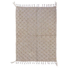 6'8" x 9'11" Neo Avorio Fatto a mano in lana marocchina  Tappeto Beni Ouarain