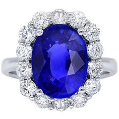 6.80 Carat Ceylon Sapphire Diamond Ring