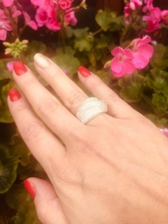 6.80 Carat Cubic Zironia Gold Plated Curve Turban Designer Cocktail Dress Ring