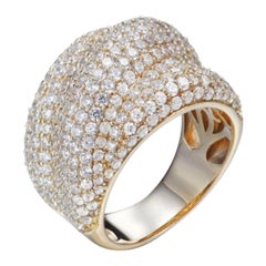 Bague de cocktail de créateur à turban courbé en or plaqué zironia de 6,80 carats