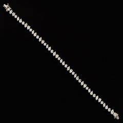 Pulsera de oro blanco de 14 quilates con diamantes de 6,80 quilates