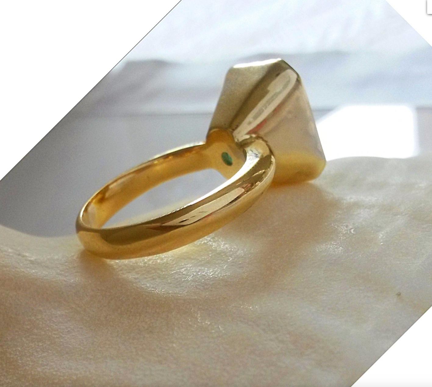 GIA 6,80 Karat natürlicher kolumbianischer Smaragd Solitär Ring 18K Gold im Angebot 1