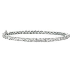 Pulsera de diamantes naturales de 6,80 quilates y oro blanco de 14 quilates