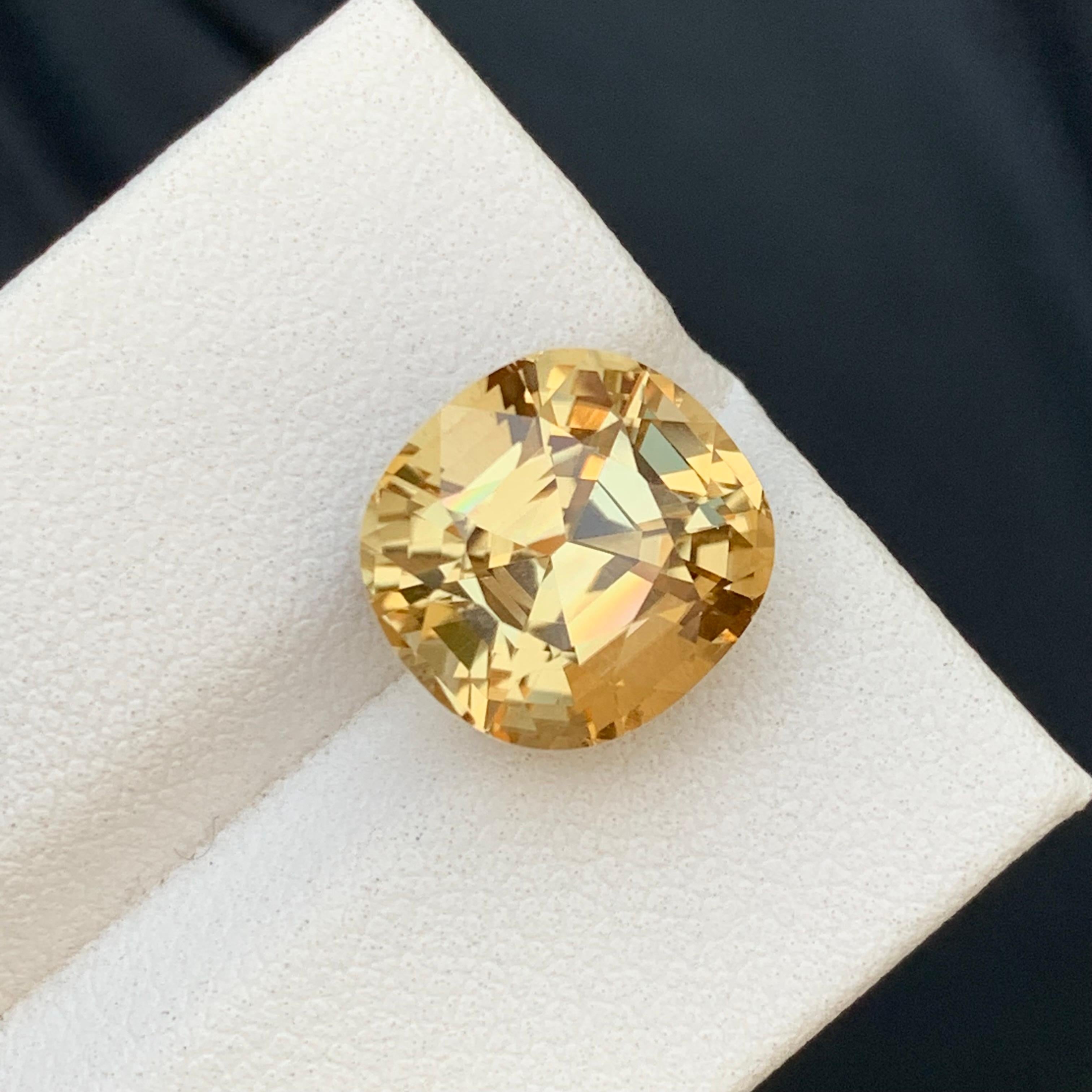 6.80 Carat Natural Loose Canary Yellow Tourmaline Untreated Ring Gem For Sale 3