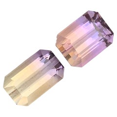 6.80 Carat Natural Loose Dual Ametrine Emerald Shape Gemstone