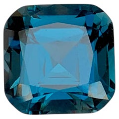 6.80 Carat Natural Loose London Blue Color Topaz Cushion Cut African Gemstone