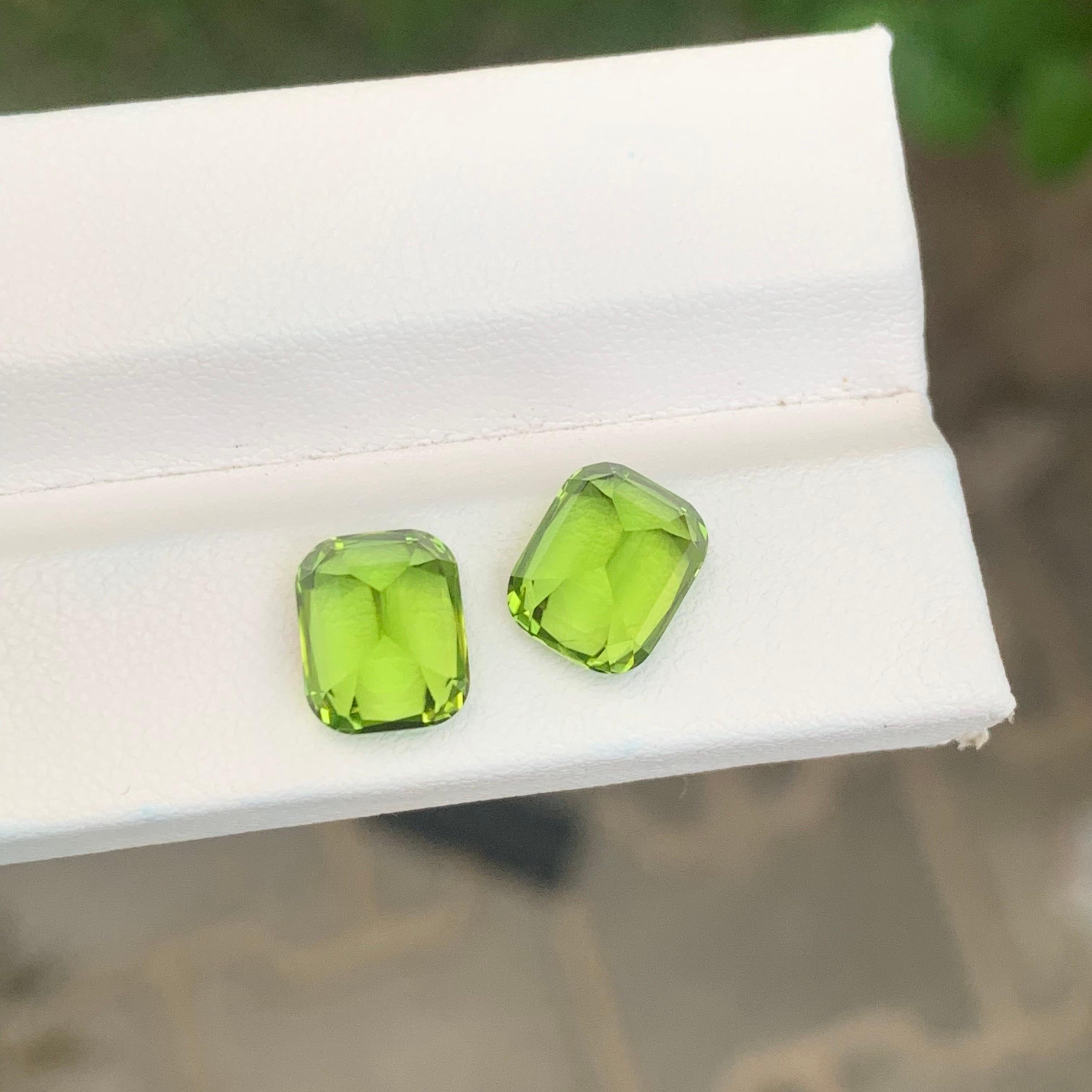Coppia di peridoto sciolto naturale da 6.80 carati per la creazione di gioielli in vendita 4