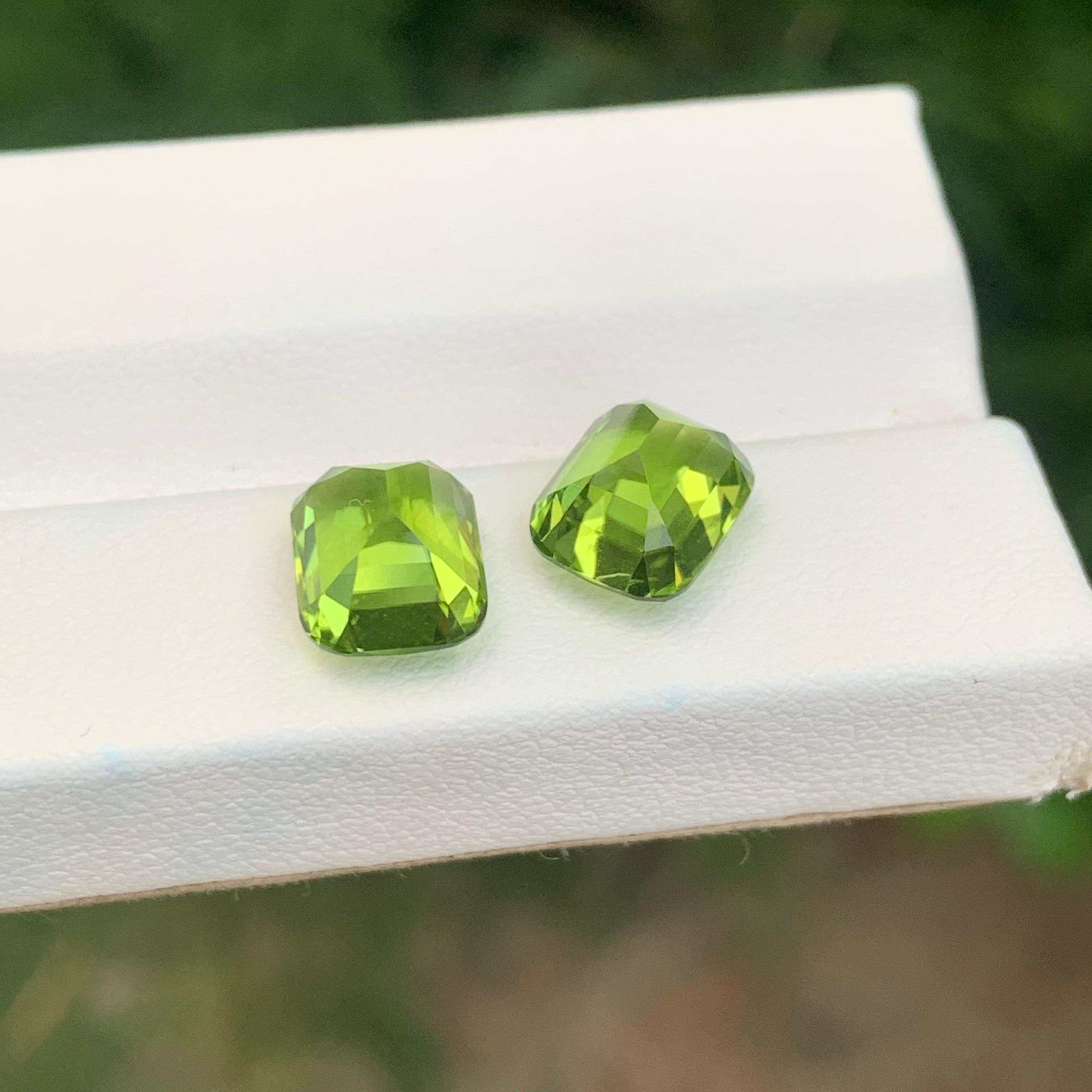 Coppia di peridoto sciolto naturale da 6.80 carati per la creazione di gioielli in vendita 5