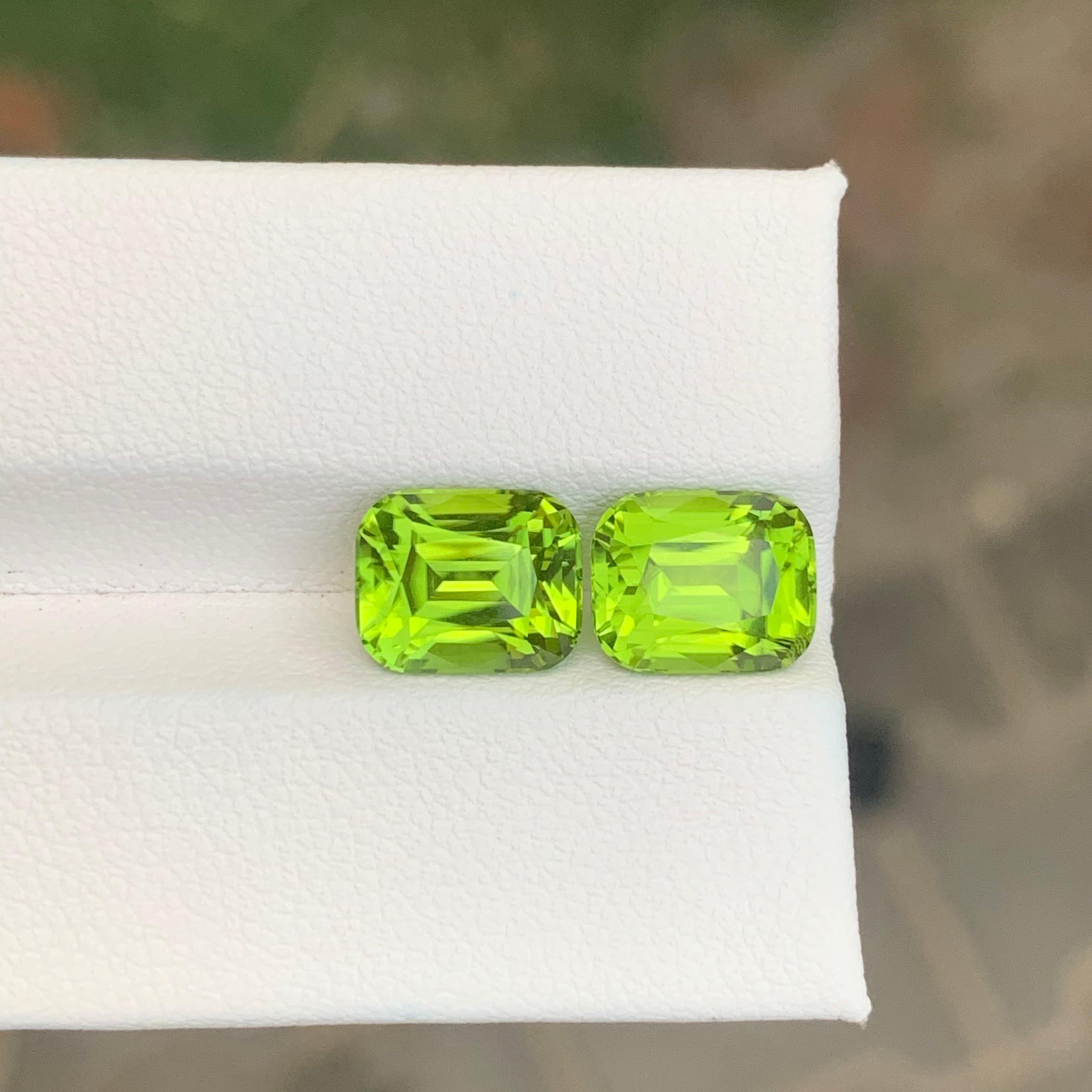 Coppia di peridoto sciolto naturale da 6.80 carati per la creazione di gioielli in vendita 6