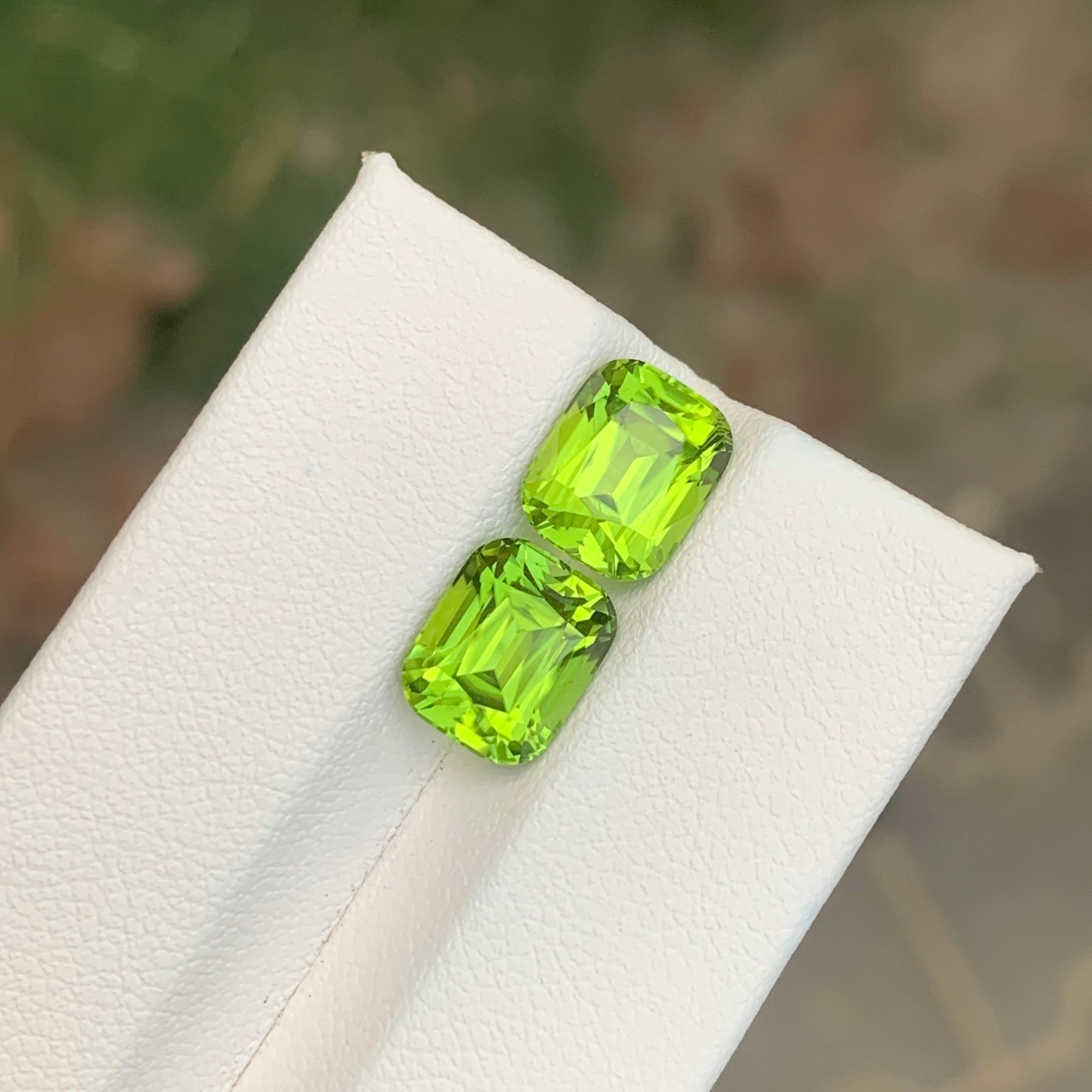 Coppia di peridoto sciolto naturale da 6.80 carati per la creazione di gioielli in vendita 7
