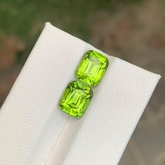 6.80 Carat Natural Loose Peridot Pair For Jewellery Making