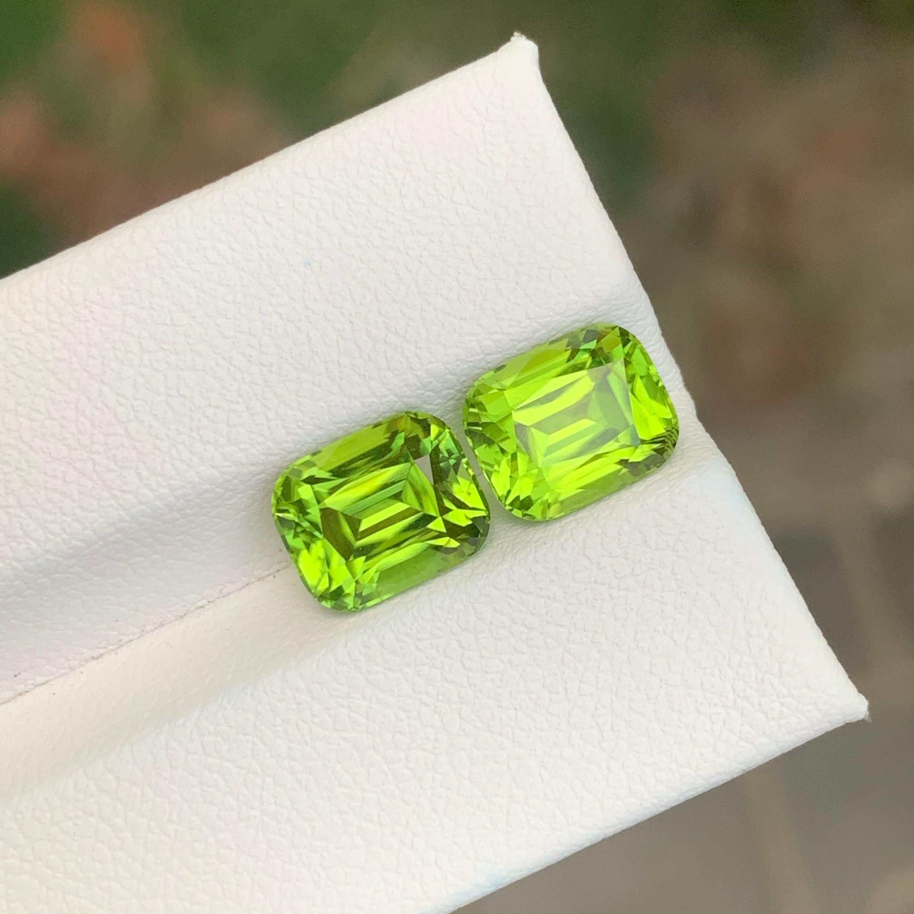 Coppia di peridoto sciolto naturale da 6.80 carati per la creazione di gioielli in vendita 3