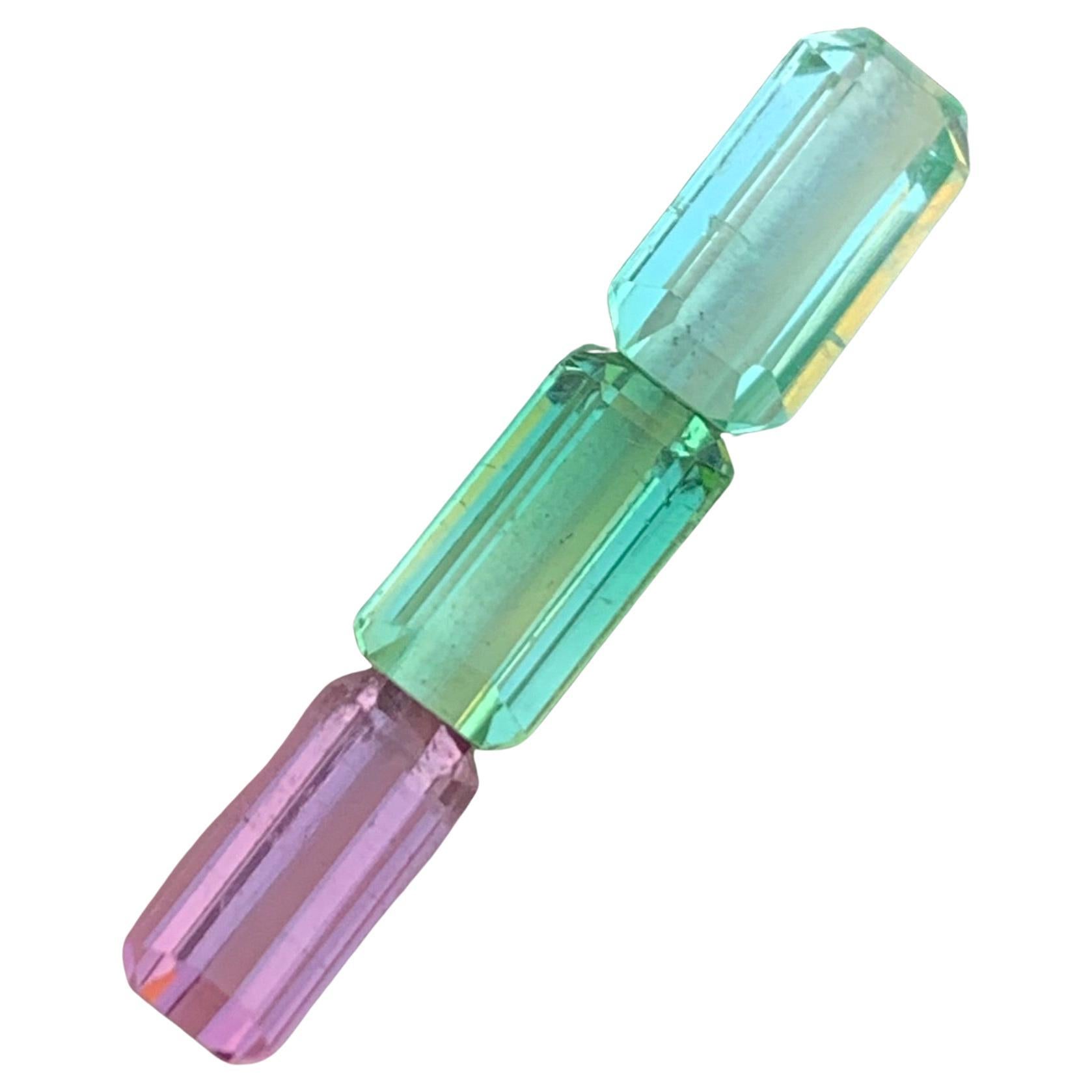 6.80 Carat Natural Loose Tourmaline Set Emerald Shape Gem For Jewellery Making 