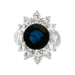 6.80 Carat Sapphire and Diamond Ring