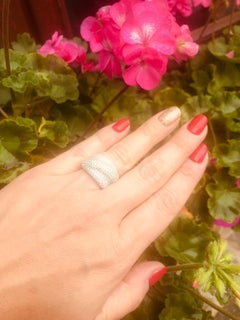 6.80 Carat Cubic Zirconia Sterling Silver Turban Engagement Cocktail Dress Ring