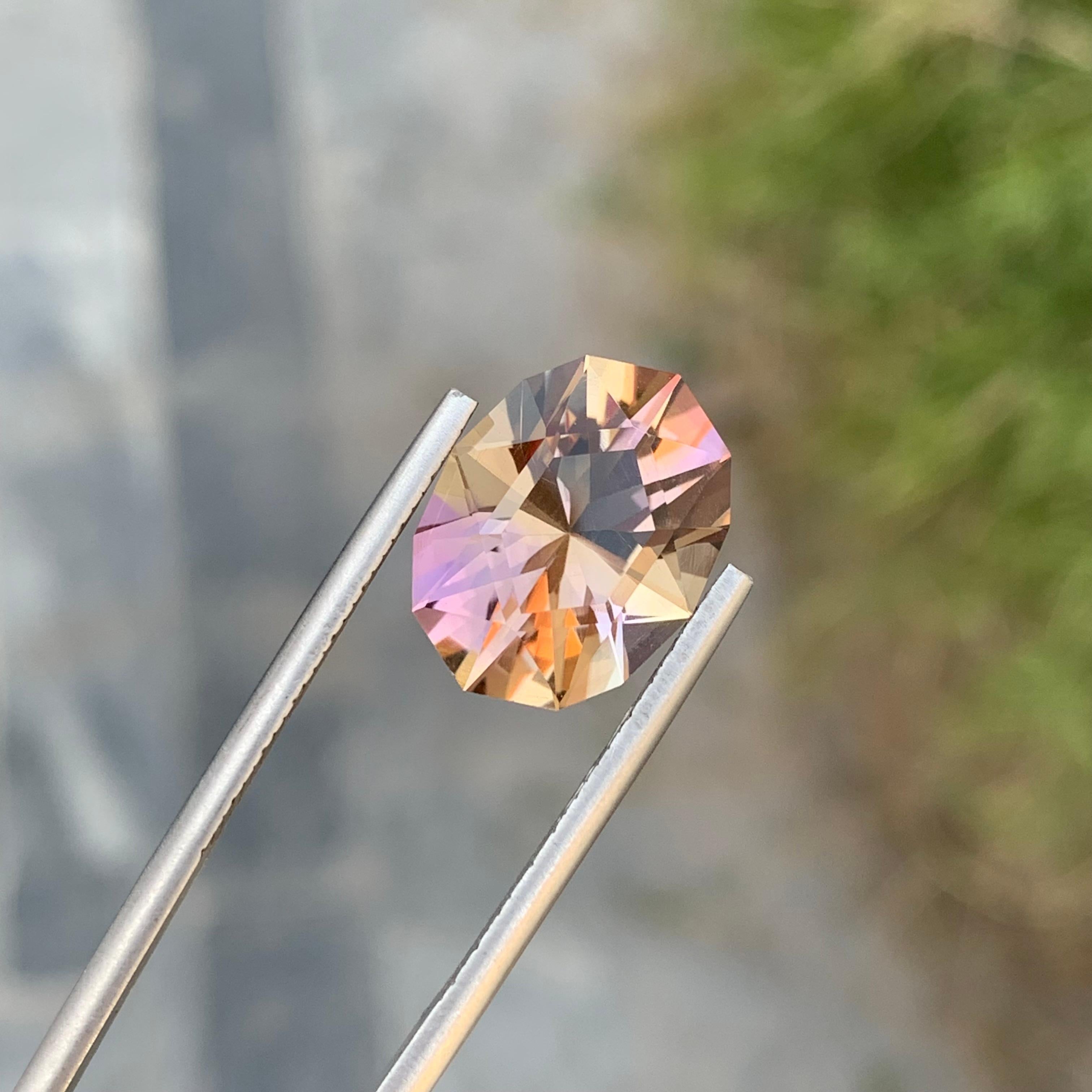 Arts and Crafts 6.80 Carats Natural Loose Polygon Cut Ametrine Gem For Jewellery Making  For Sale