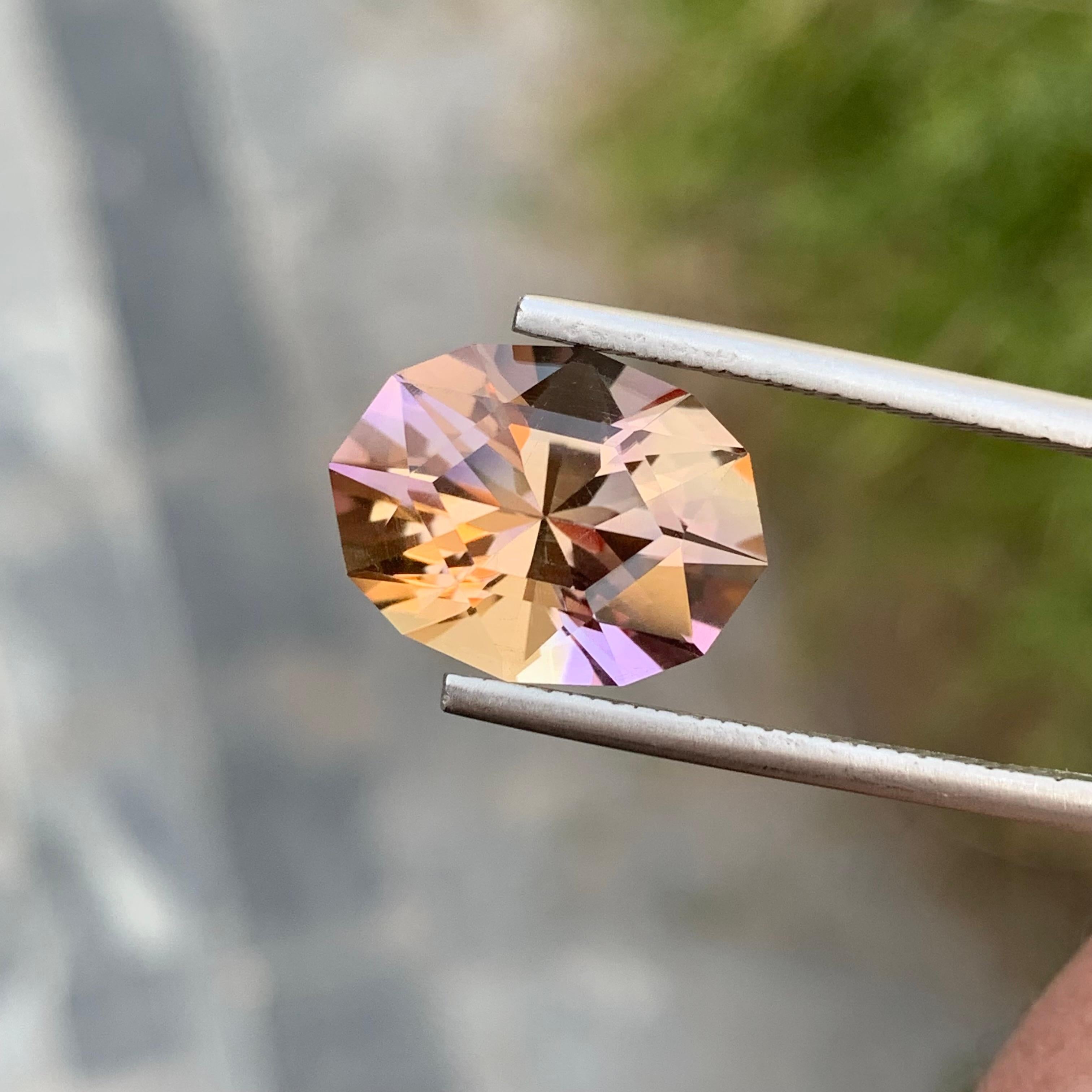 Ametrine naturelle non taillée en polygone de 6,80 carats pour la fabrication de bijoux  Unisexe en vente