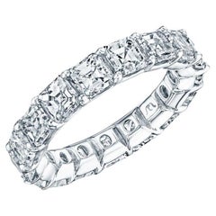 6.80ct Asscher Cut Diamond Eternity Band in 18KT Gold