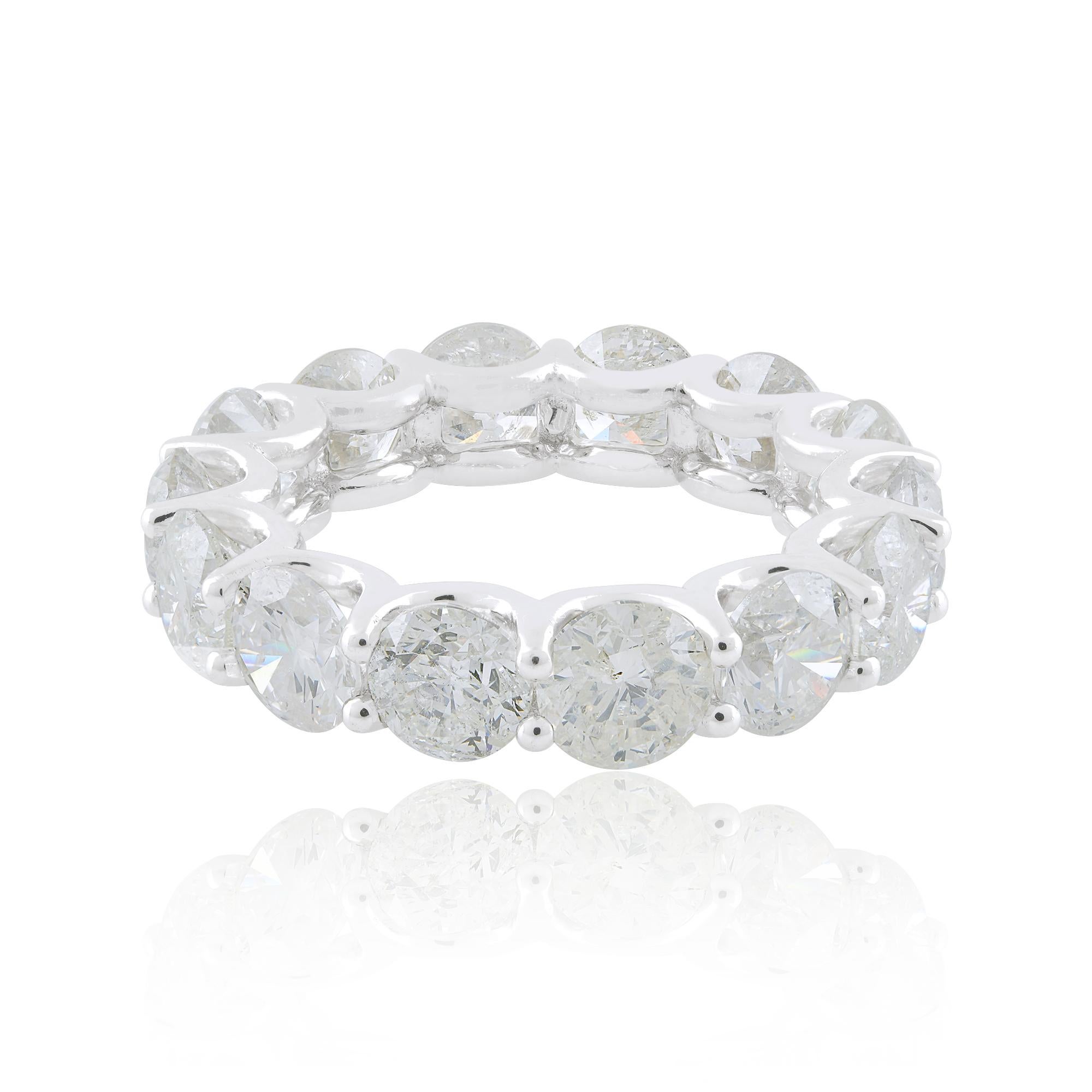 En vente :  6.81 Carat Brilliant Cut Diamond Eternity Stackable Band Ring 14k White Gold 6