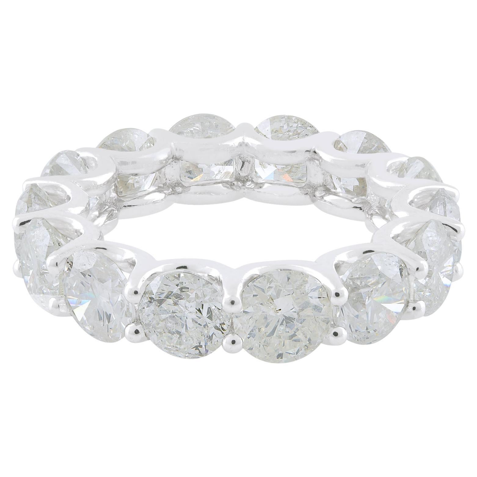 En vente :  6.81 Carat Brilliant Cut Diamond Eternity Stackable Band Ring 14k White Gold