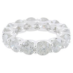6.81 Carat Brilliant Cut Diamond Eternity Stackable Band Ring 14k White Gold