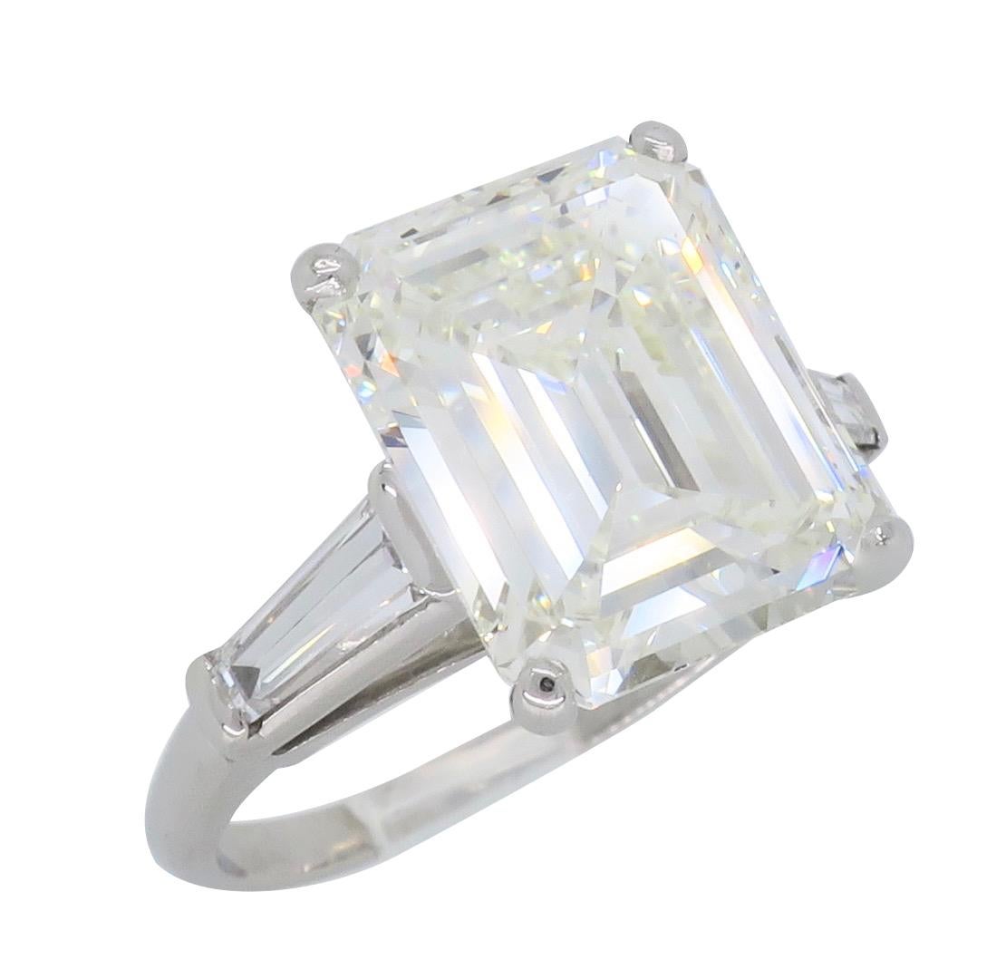 6.81 Carat Emerald Cut Diamond Ring 5