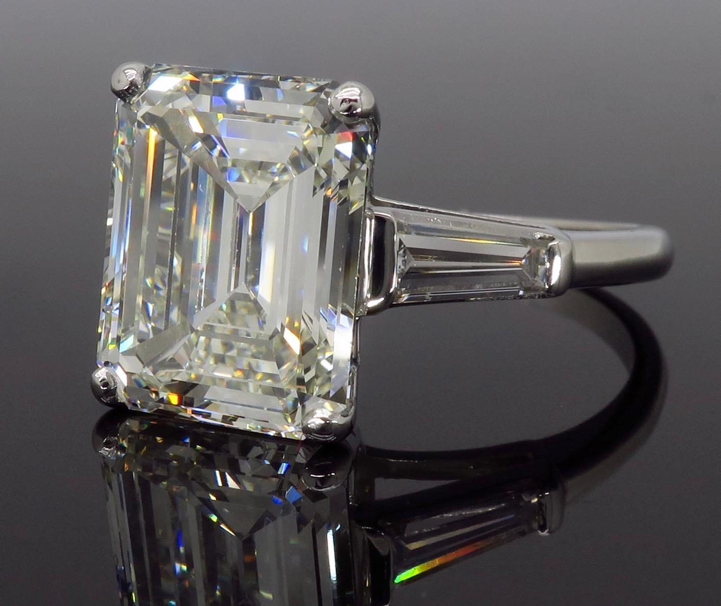 Women's 6.81 Carat Emerald Cut Diamond Ring