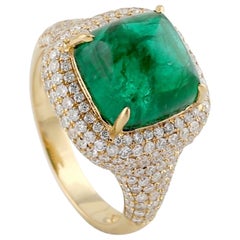 Anillo de oro de 18 quilates con diamante esmeralda de 6,81 quilates