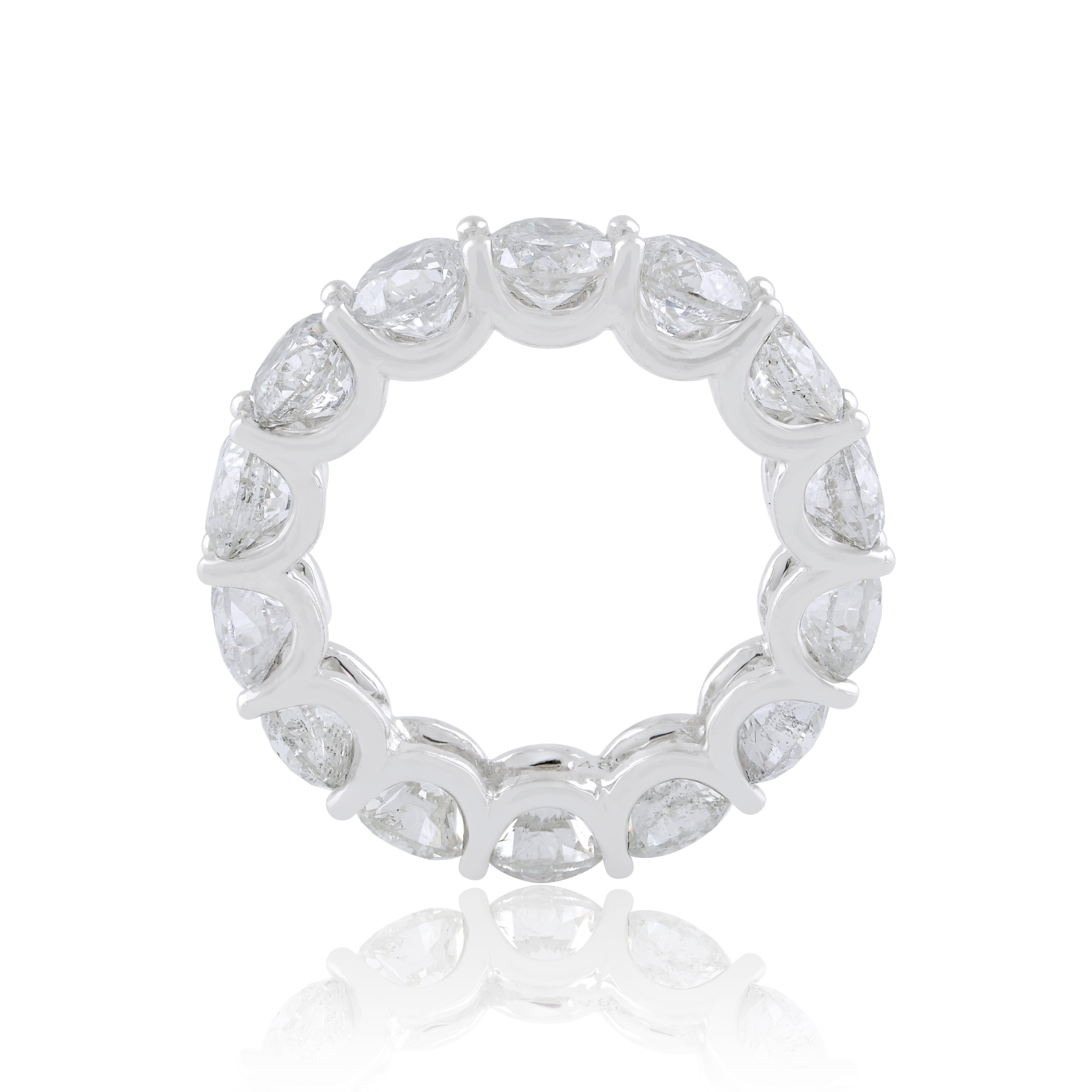 Im Angebot: Eternity-Ring, SI Reinheit HI Farbe runder Diamant 18k Weißgold feiner Schmuck () 2
