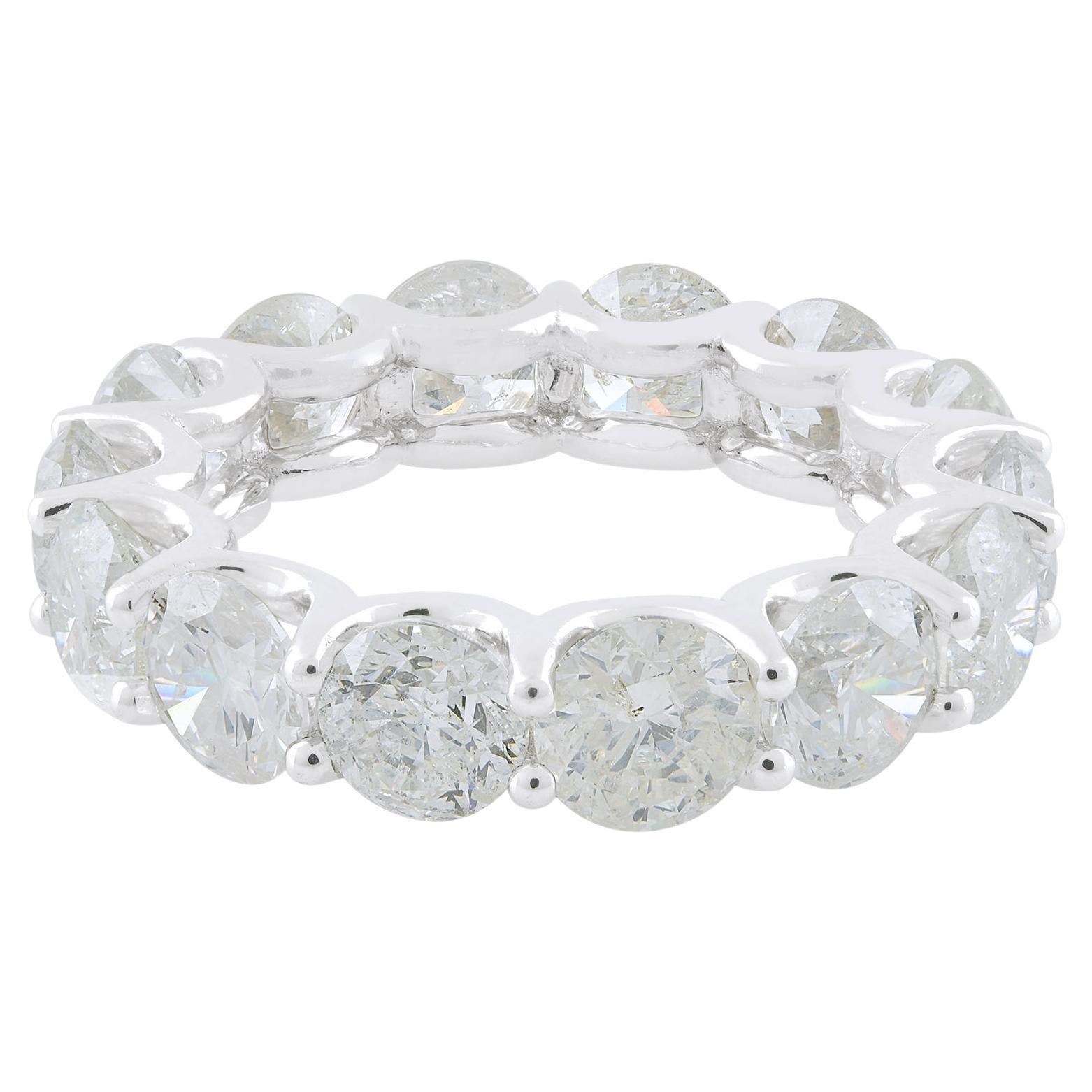 Im Angebot: Eternity-Ring, SI Reinheit HI Farbe runder Diamant 18k Weißgold feiner Schmuck ()