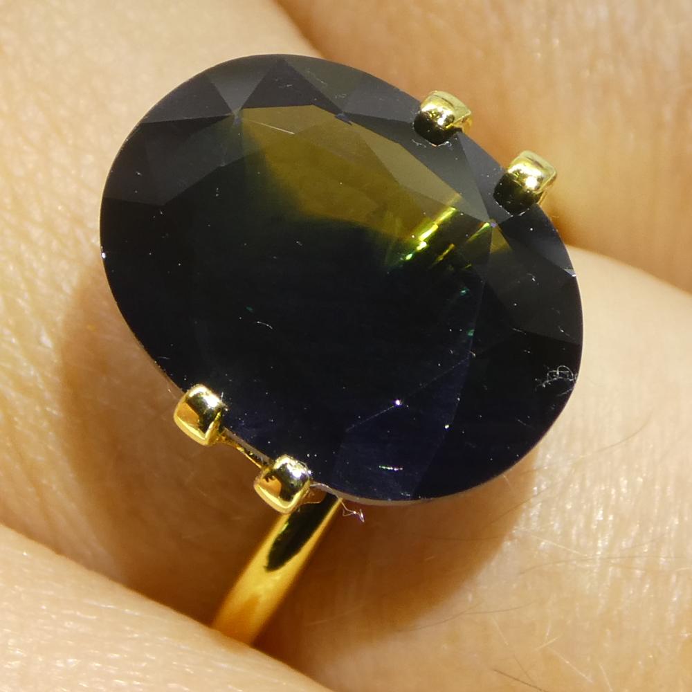 Zaffiro verde-blu ovale da 6,81ct dall'Australia in vendita 8