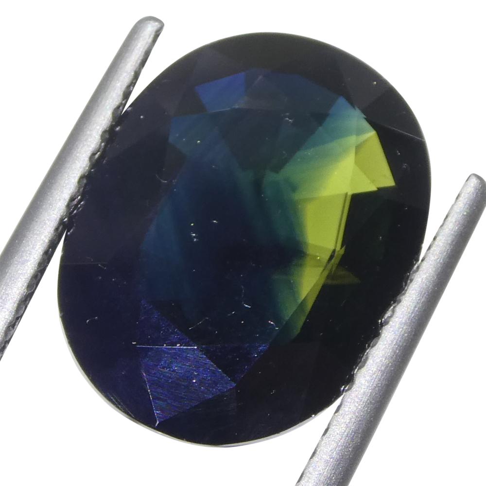 da uomo o donna Zaffiro verde-blu ovale da 6,81ct dall'Australia in vendita
