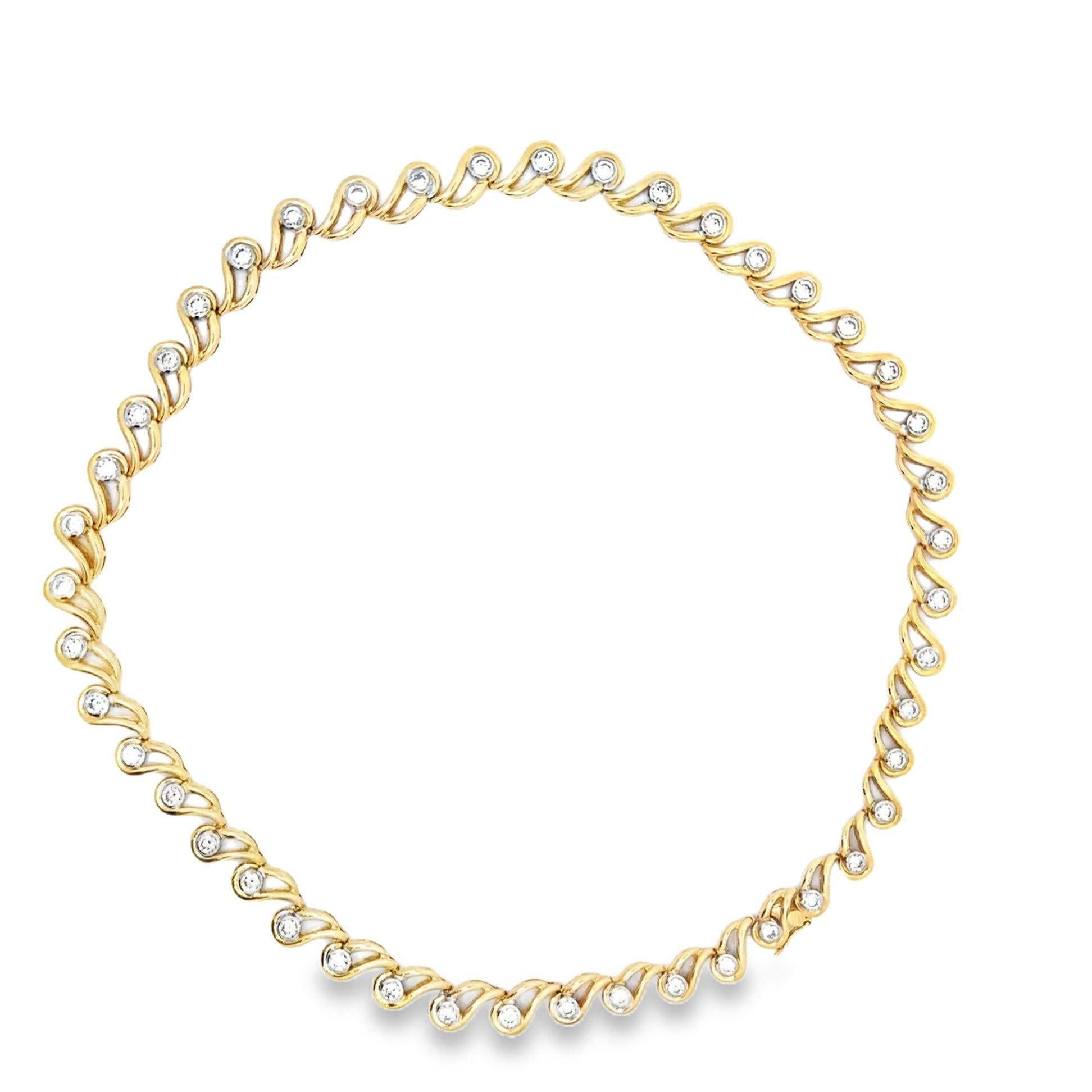 Collier en or jaune 18 carats avec diamants de 6,82 carats Pour femmes en vente
