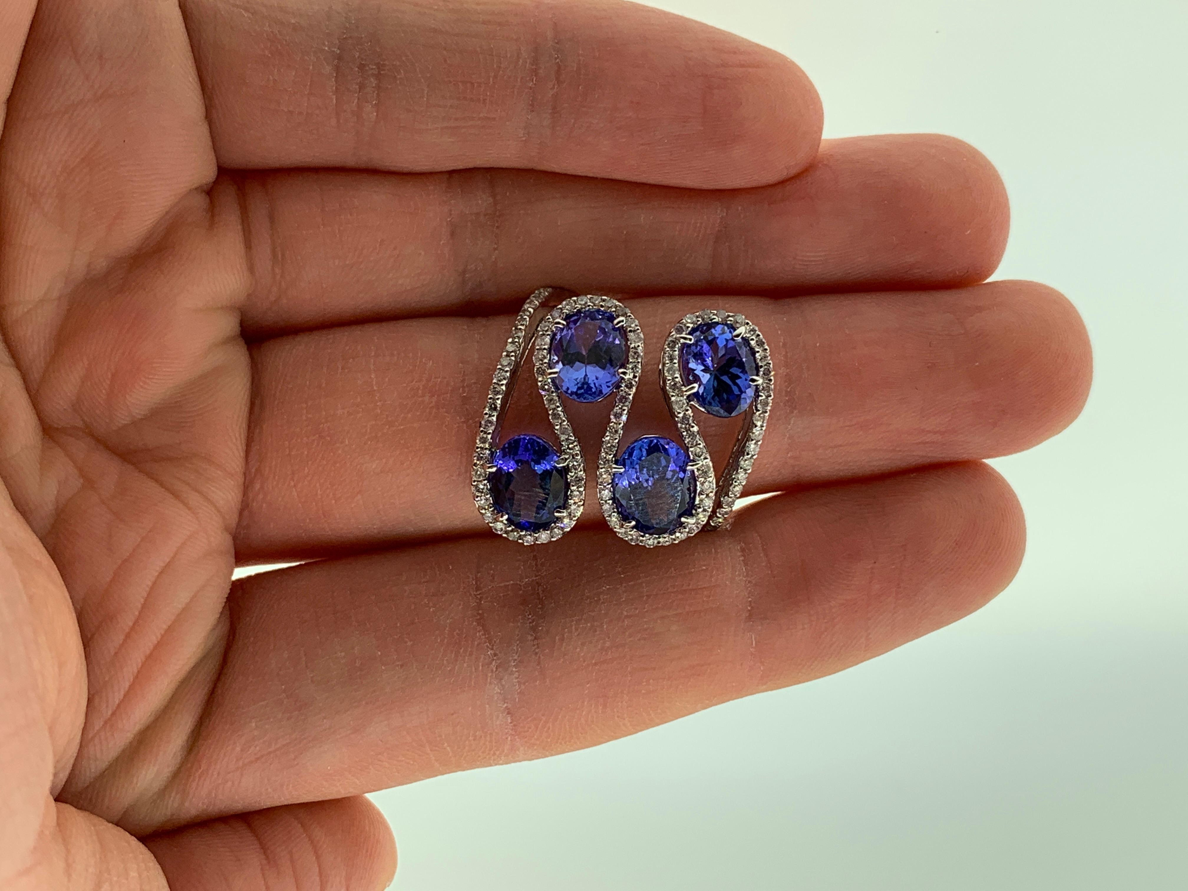 6.82 Carat Tanzanite and Diamond Cocktail Ring 1