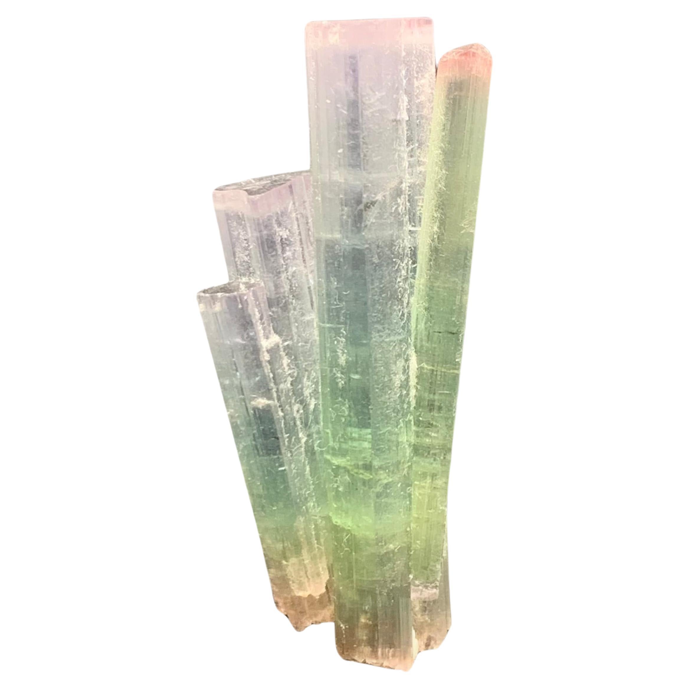6.82 Gram Pink Cap Tri Color Tourmaline Crystal Bunch From Paprook, Afghanistan 