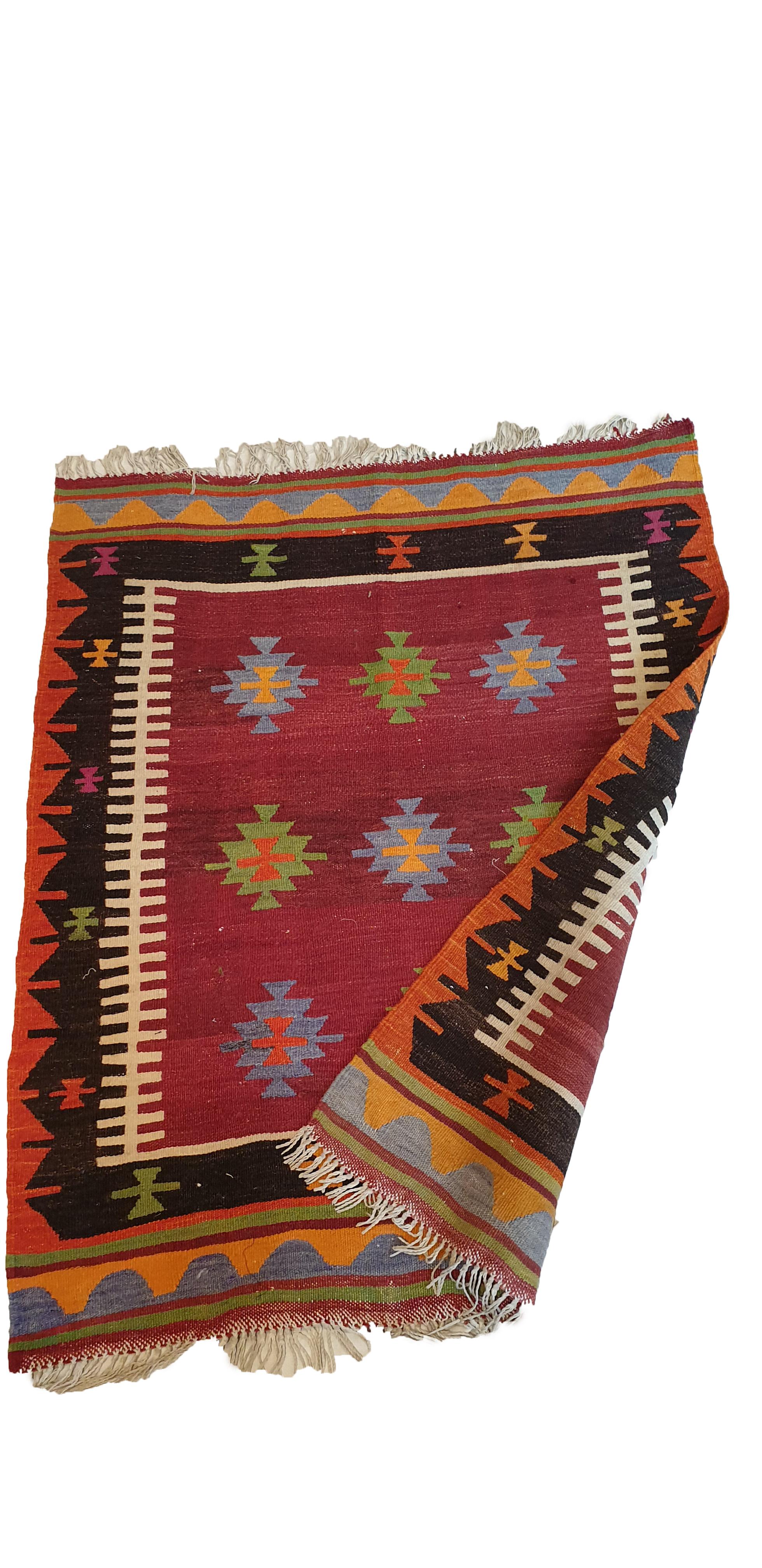 683 - 20th Century Turkish Kilim In Excellent Condition For Sale In Paris, FR