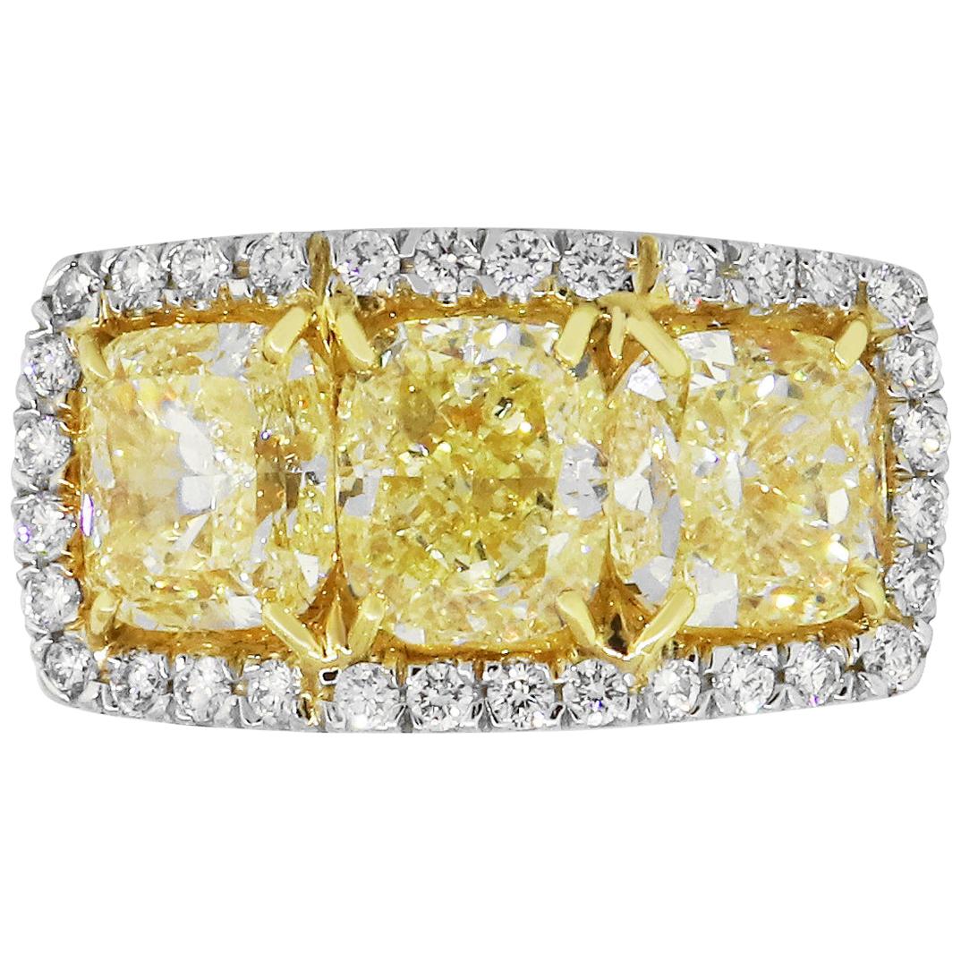 6.83 Carat Cushion Diamond Ring