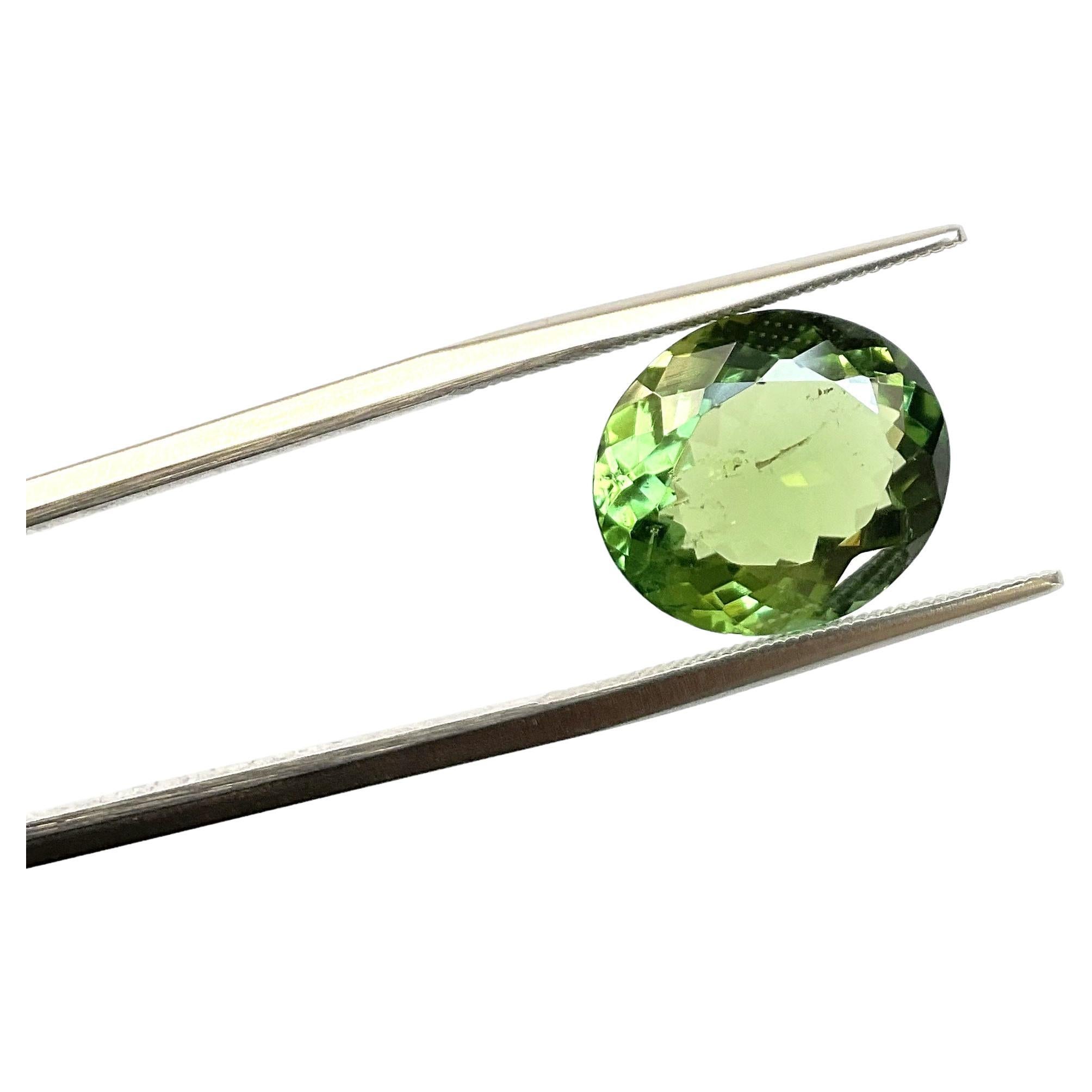 6.84 Carats Green Tourmaline Oval Faceted Cut stone For Jewelry Natural Gemstone

Gemstone - Tourmaline
Weight- 6.84 Carats
Shape - Oval
Size -  13.5x12x6 MM
Pieces - 1