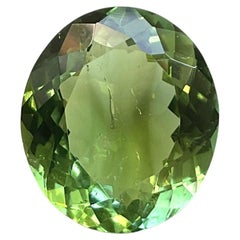 6.84 Carats Green Tourmaline Oval Faceted Cut stone For Jewelry Natural Gemstone
