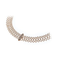 68.42 Gr White Diamond Net Collar Collier Necklace