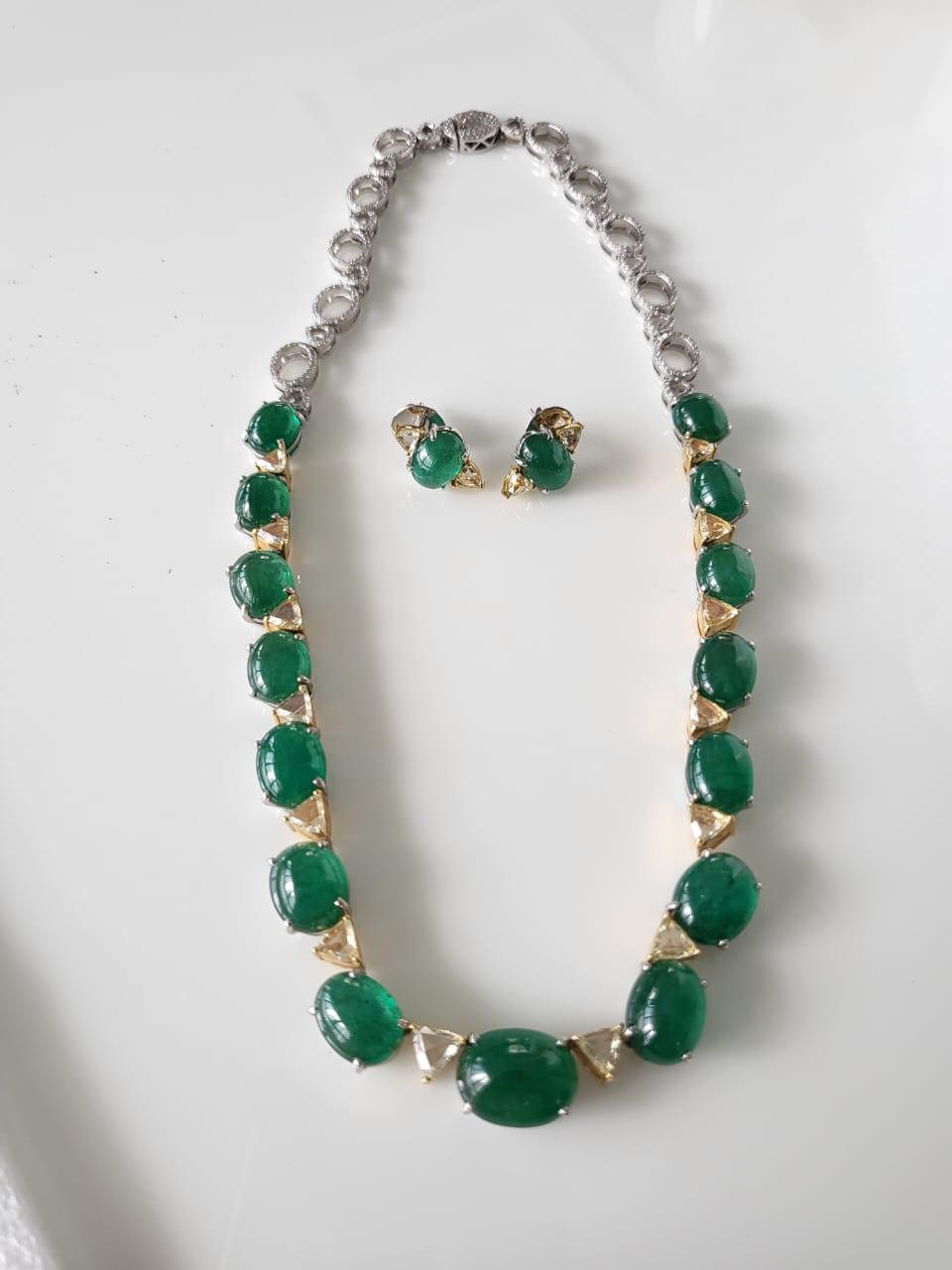 real emerald necklace and earring set